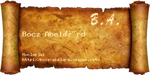 Bocz Abelárd névjegykártya
